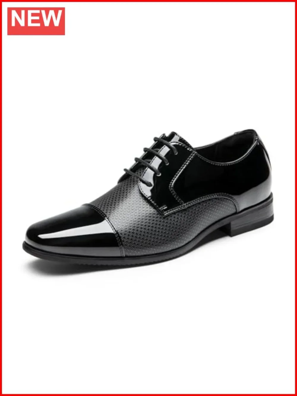 Men's Patent Vegan Leather Oxfords Formal Dress Shoes Lace-up